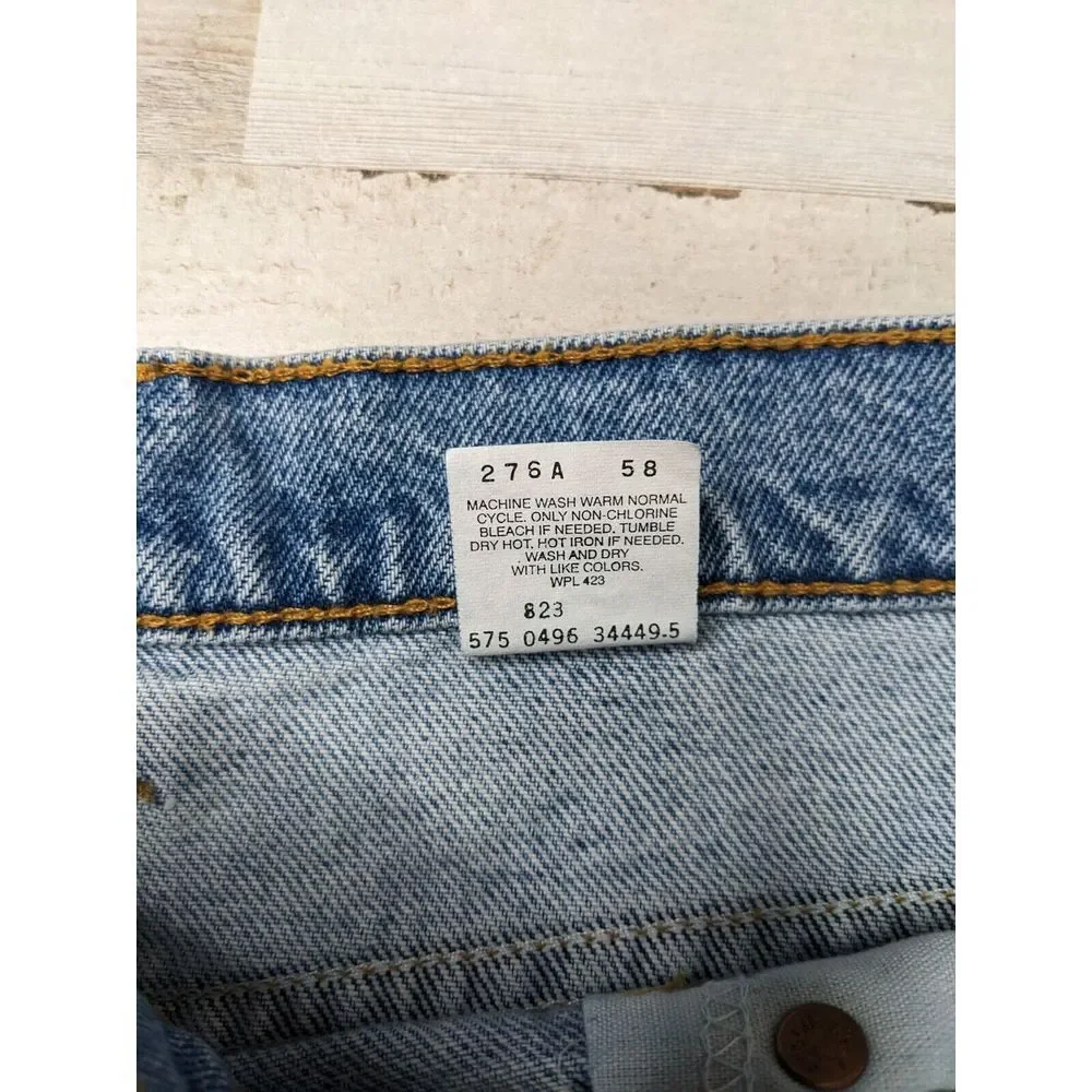 Vintage 1980-90s Levi's Blue Denim‎ White Tab #575 Made in USA 44x32 High Rise